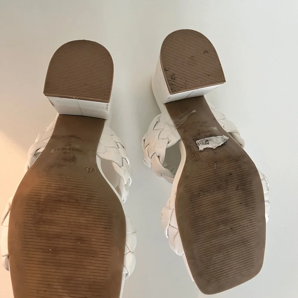 White Braided Women's Sandals - Picture 4 of 4